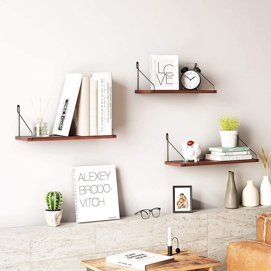 VINATO Set van 3 wandplanken, 40 x 15 x 4,5 cm, voor keuken, woonkamer