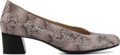 Hassia Dames Leren Python Pumps / Schoenen - Blokhak  hoogte 4 cm - 304936 - Roze - Maat 37.5