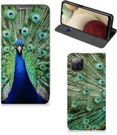 GSM Hoesje Geschikt voor Samsung Galaxy A12 Wallet Book Case Pauw