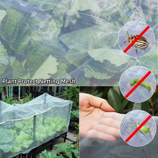 WiMas Tuin gaas 3 x 15M Insectengaas Plaag barrière ultra fijne plant gaas bescherming voor groenten bloemen fruit planten serre gewassen