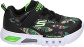 Skechers Flex Glow Rondler Jongens Sneakers - Groen/Multi/Zwart - Maat 28