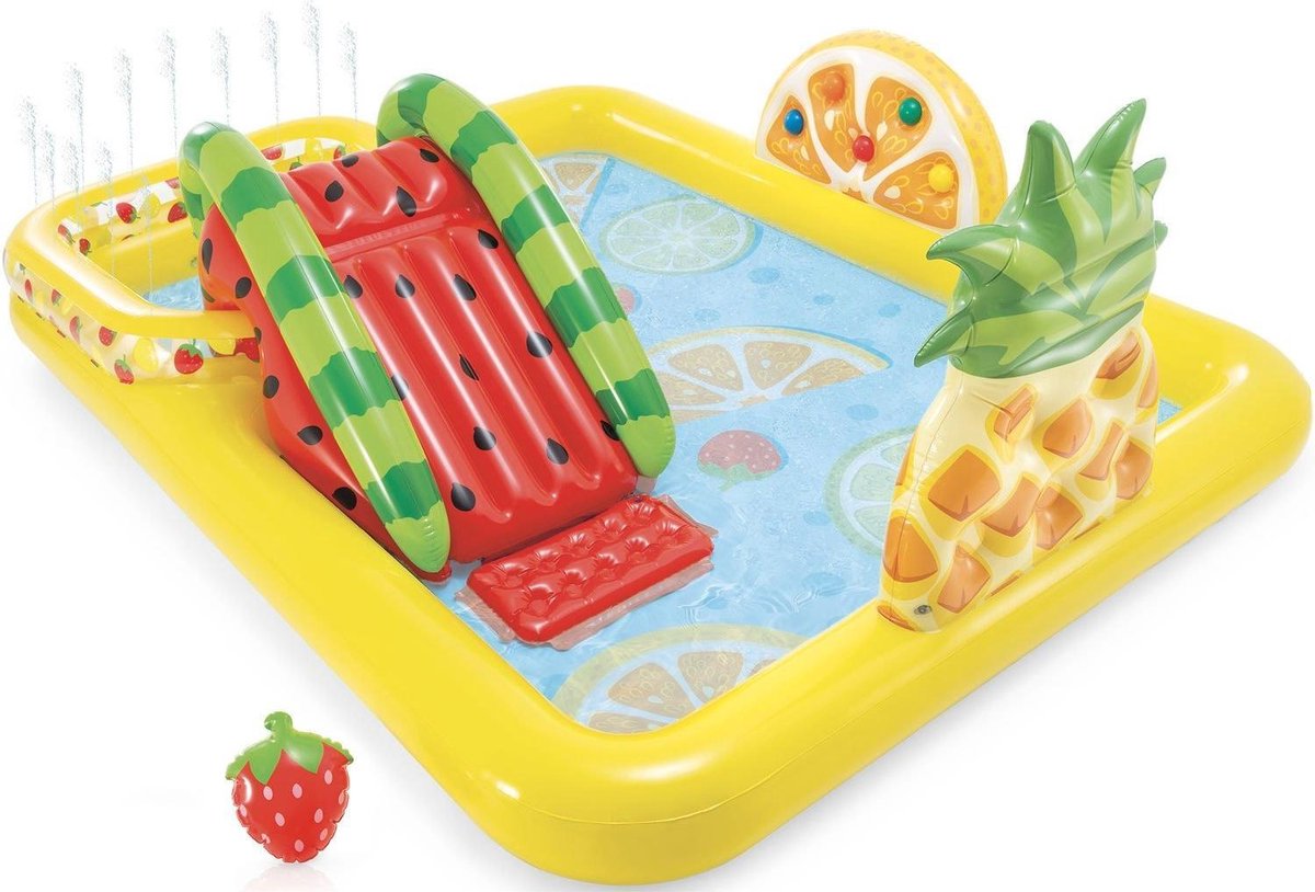 Intex Kinderzwembad – Glijbaan – Waterparadijs – Twee badjes – Fruit thema