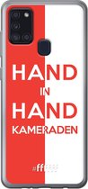 6F hoesje - geschikt voor Samsung Galaxy A21s -  Transparant TPU Case - Feyenoord - Hand in hand, kameraden #ffffff