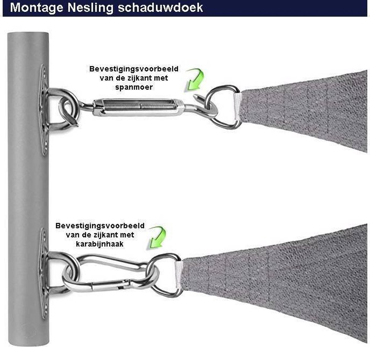 Nesling Coolfit voile d'ombrage triangulaire, 360x360x360cm, Bleu marine