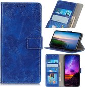 Retro Crazy Horse Texture horizontale flip lederen tas voor Galaxy A2 Core, met houder & kaartsleuven & portemonnee & fotolijst (blauw)