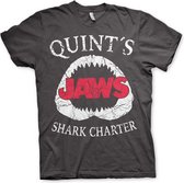 Jaws Heren Tshirt -L- Quint's Shark Charter Grijs