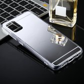 Voor Samsung Galaxy A51 TPU + Acryl Luxe Plating Spiegel Telefoon Case Cover (Zilver)