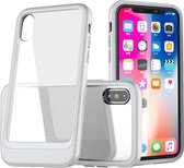 Let op type!! Transparent PC Full Coverage Shockproof Protective Case for iPhone X / XS (Silver)