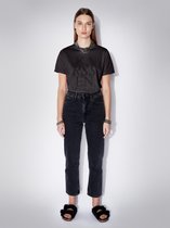 zoe karssen - dames -  holly zk logo regular fit t-shirt -  zwart gewassen - l