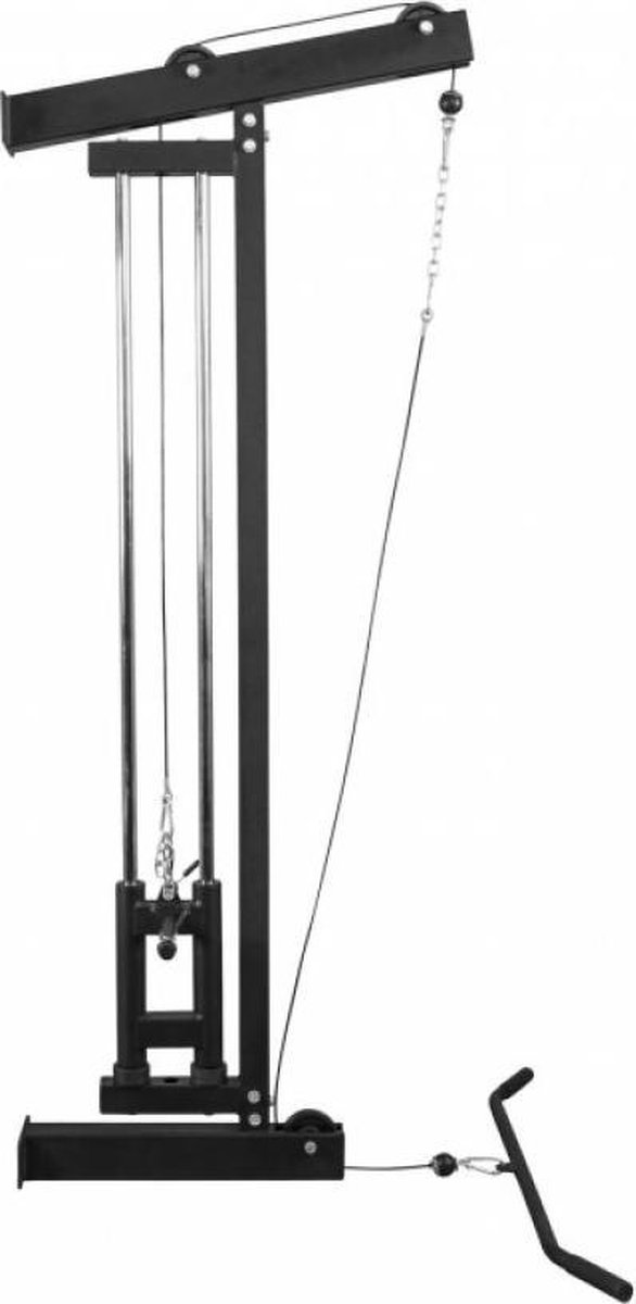 Barre De Tirage Lat GORILLA SPORTS Réglable 60/75/100 Cm Avec 2 Poignées & Mousquetons - Musculation Dos & Bras