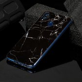 Voor Huawei Honor 8X Marble Pattern Soft TPU beschermhoes (zwart)