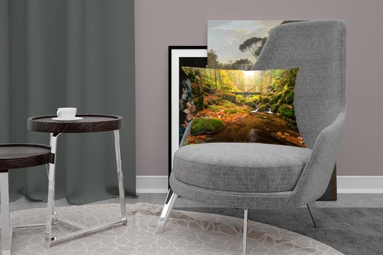 Sierkussen Forêt-Noire pour l'intérieur - La Forêt-Noire en Allemagne à l'automne - 50x30 cm - Coussin intérieur rectangulaire en coton