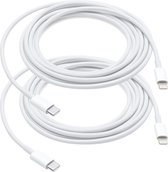 MMOBIEL Câble Lightning 2 pièces USB - C vers 8 broches 1 mètre - pour iPhone / iPad / MacBook / iPod