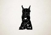 Wanddecoratie - Hond - Riesenschnauzer 4 - XS - 29x16cm - Zwart - muurdecoratie - Line Art