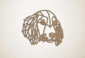 Line Art - Hond - Cocker Spaniel - S - 45x52cm - Eiken - geometrische wanddecoratie
