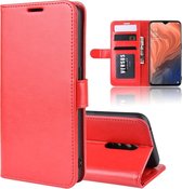 R64 textuur enkele vouw horizontale flip lederen tas voor OPPO RENO Z, met houder & kaartsleuven & portemonnee (rood)