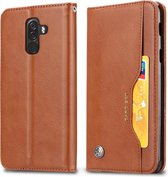 Kneed huidtextuur Horizontale flip lederen tas voor Xiaomi Pocophone F1, met fotolijst en houder & kaartsleuven & portemonnee (bruin)