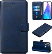 Voor Xiaomi Redmi Note 8T klassieke kalfsleer Horizontale flip PU lederen tas, met houder en kaartsleuven en portemonnee (blauw)