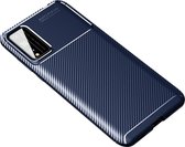 Voor Huawei Honor Play 4T Pro Carbon Fiber Texture Shockproof TPU Case (Blauw)