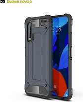 Voor Huawei Nova 6 Magic Armor TPU + PC Combinatie Case (Navy Blue)