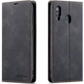 Voor Galaxy A20 Forwenw Dream Series Oil Edge Strong Magnetism Horizontal Flip Leather Case with Holder & Card Slots & Wallet & Photo Frame (Black)