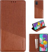 Voor Samsung Galaxy A51 MUXMA MX109 Horizontale Flip Leren Case met Houder & Kaartsleuf & Portemonnee (Bruin)