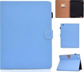 Voor iPad 4/3/2 effen kleur tablet pc universele magnetische horizontale flip lederen tas met kaartsleuven en houder (blauw)