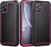 Voor iPhone 11 Pro Max Frame Series TPU + PC Stofdicht Krasbestendig Valbestendig Beschermhoes (Rozerood)