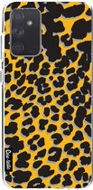 Casetastic Samsung Galaxy A72 (2021) 5G / Galaxy A72 (2021) 4G Hoesje - Softcover Hoesje met Design - Leopard Print Yellow Print