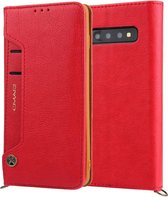 Voor Galaxy S10 + CMai2 Kaka-serie Litchi Texture horizontale flip lederen tas met houder en kaartsleuven (rood)