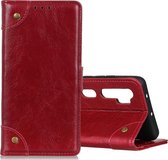 Voor Xiaomi Mi Note 10 / CC9 Pro Koperen gesp Nappa Textuur Horizontaal Flip lederen tas met houder & kaartsleuven & portemonnee (wijnrood)