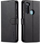 LC.IMEEKE voor Xiaomi Redmi Note 8 kalfsleer Horizontale flip lederen tas, met houder & kaartsleuven & portemonnee (zwart)