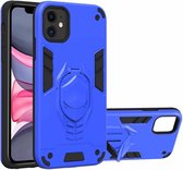 Voor iPhone 11 Pro 2 in 1 Armor Knight Series PC + TPU beschermhoes met onzichtbare houder (donkerblauw)