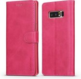 Voor Galaxy Note 8 LC.IMEEKE kalfsleer Horizontale flip lederen tas, met houder & kaartsleuven & portemonnee (roze rood)