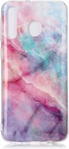 Voor Galaxy M30 gekleurd tekenpatroon IMD-afwerking Soft TPU beschermhoes (roze lucht)