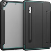 Voor iPad Air 2 / Air / 9.7 (2018 & 2017) Acryl + TPU Horizontale Flip Smart Leather Case met Drie-vouwbare houder & Pen Slot & Wake-up / Slaapfunctie (Lichtblauw + Zwart)