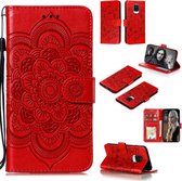 Voor Geschikt voor Xiaomi Redmi Note 9 Pro Mandala reliÃ«fpatroon Horizontale flip PU lederen tas met houder & kaartsleuven & Walle & lanyard (rood)