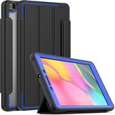 Voor Samsung Galaxy Tab A 8.0 (2019) T290 / T295 Acryl + TPU Horizontale Flip Smart Leather Case met Drie-vouwbare houder & Pen Slot & Wake-up / Slaapfunctie (Blauw + Zwart)