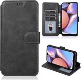 Voor Samsung Galaxy A10s Kalf Textuur Magnetische Gesp Horizontale Flip Leren Case met Houder & Kaartsleuven & Portemonnee & Fotolijst (Zwart)