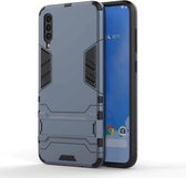 Schokbestendige pc + TPU-hoes voor Samsung Galaxy A70, met houder (marineblauw)