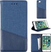 Voor iPhone 8/7 MUXMA MX109 horizontale flip lederen tas met houder & kaartsleuf & portemonnee (blauw)