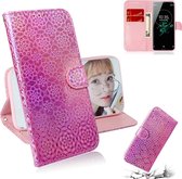 Voor Sony Xperia XZ3 Effen Kleur Kleurrijke Magnetische Gesp Horizontale Flip PU Lederen Case met Houder & Kaartsleuven & Portemonnee & Lanyard (Roze)