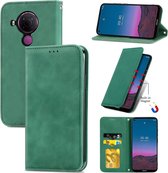 Voor Nokia 5.4 Retro Skin Feel Business Magnetische Horizontale Flip Leren Case Met Houder & Kaartsleuven & Portemonnee & Fotolijst (Groen)