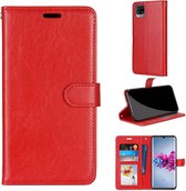 Voor ZTE Axon 11 5G Pure Color Horizontale Flip PU lederen tas met houder & kaartsleuven & portemonnee & fotolijst (rood)