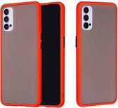 Voor OPPO Reno4 5G Skin Hand Feeling Series Anti-fall Frosted PC + TPU beschermhoes (rood)