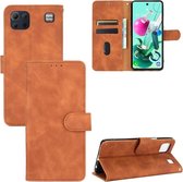 Voor LG K92 5G Effen Kleur Huidgevoel Magnetische Gesp Horizontale Flip Kalfsstructuur PU Lederen Case met Houder & kaartsleuven & Portemonnee (Bruin)