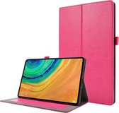 Voor Huawei Honor V6 / MatePad 10.4 inch Crazy Horse Texture Horizontale Flip Leren Case met 2-vouwbare houder & kaartsleuf (Rose Red)