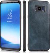 Voor Samsung Galaxy S8 Plus Crazy Horse Textured Calfskin PU + PC + TPU Case (blauw)