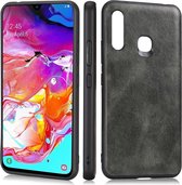 Voor Samsung Galaxy A70e Crazy Horse Getextureerd Kalfsleer PU + PC + TPU Case (Groen)