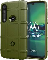 Voor Moto G8 Plus volledige dekking schokbestendig TPU-hoesje (legergroen)